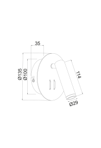 АПЛИК  ЛЕД 3+4W 3000K 280LM БЯЛО МЕТАЛНО  D13,5X7CM ZEUS