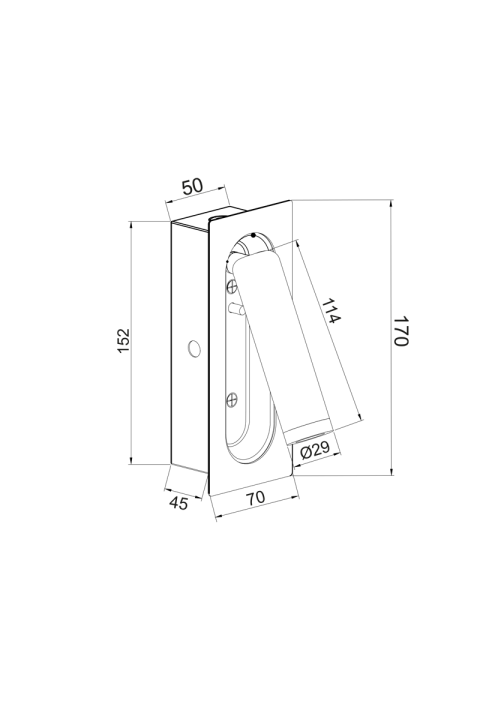 АПЛИК ЛЕД 3W 3200K 190LM ЧЕРНО МЕТАЛНО  ВГРАДЕНО 7X5X17CM AIAS