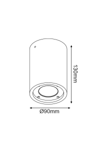CEILING ROUND SPOT LUMINAIRE IP65 GU10 BLACK CEMENT 