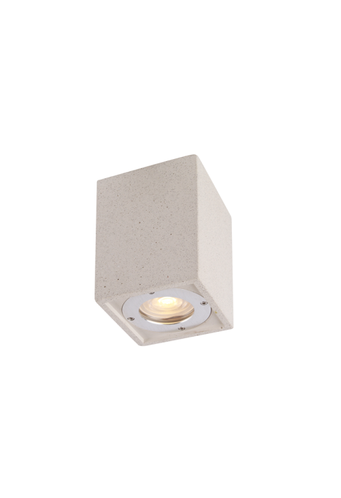 CEILING SQUARE SPOT LUMINAIRE IP65 GU10 WHITE CEMENT 