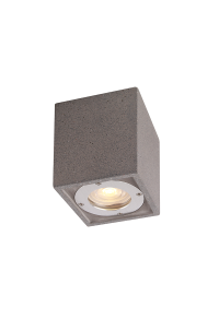 CEILING SQUARE SPOT LUMINAIRE IP65 GU10 BLACK CEMENT 