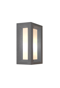 WALL LUMINAIRE IP65 E27 Max.7W BLACK CEMENT & PC DIFFUSER 