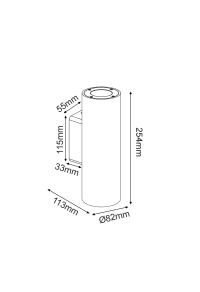 WALL UP-DOWN ROUND SPOT LUMINAIRE IP65 2XGU10 WHITE CEMENT 