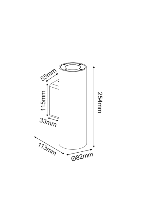 WALL UP-DOWN ROUND SPOT LUMINAIRE IP65 2XGU10 WHITE CEMENT 
