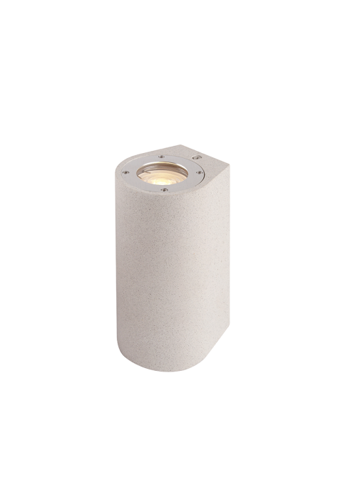 WALL UP-DOWN ROUND SPOT LUMINAIRE IP65 2XGU10 WHITE CEMENT 