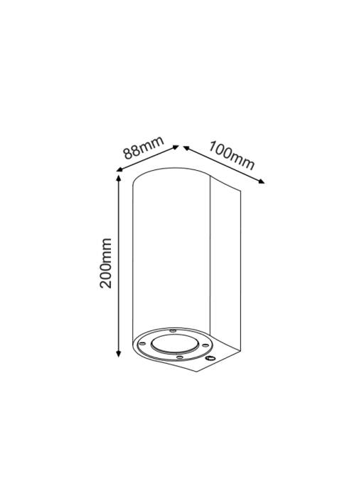 ^WALL UP-DOWN ROUND SPOT LUMINAIRE IP65 2XGU10 BLACK CEMENT 