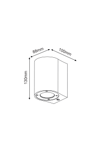 WALL ROUND SPOT LUMINAIRE IP65 GU10 WHITE CEMENT 