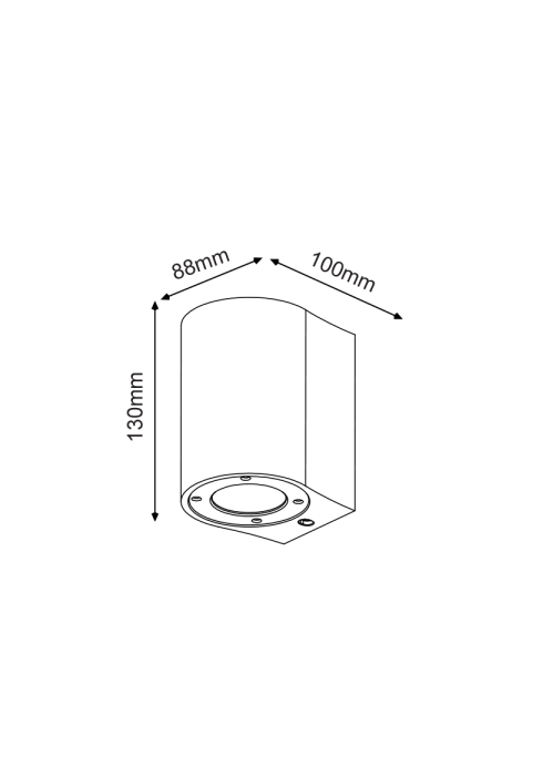 WALL ROUND SPOT LUMINAIRE IP65 GU10 WHITE CEMENT 