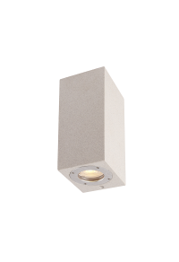 ^WALL UP-DOWN SQUARE SPOT LUMINAIRE IP65 2XGU10 WHITE CEMENT 