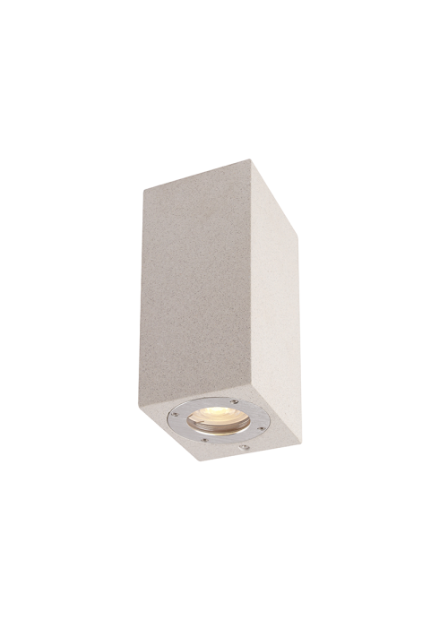 ^WALL UP-DOWN SQUARE SPOT LUMINAIRE IP65 2XGU10 WHITE CEMENT 