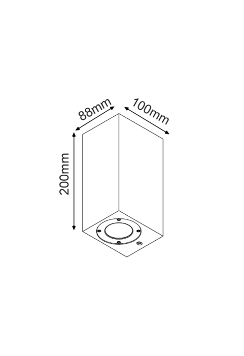 ^WALL UP-DOWN SQUARE SPOT LUMINAIRE IP65 2XGU10 WHITE CEMENT 