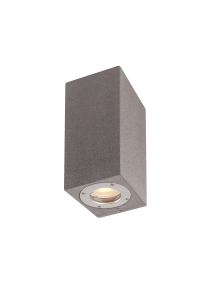 ^WALL UP-DOWN SQUARE SPOT LUMINAIRE IP65 2XGU10 BLACK CEMENT 
