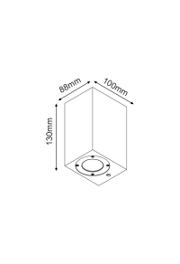 WALL SQUARE SPOT LUMINAIRE IP65 GU10 WHITE CEMENT 