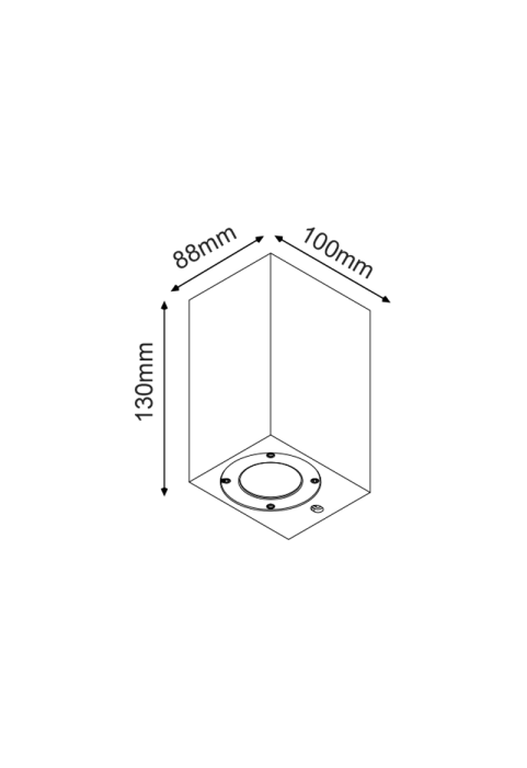 WALL SQUARE SPOT LUMINAIRE IP65 GU10 WHITE CEMENT 