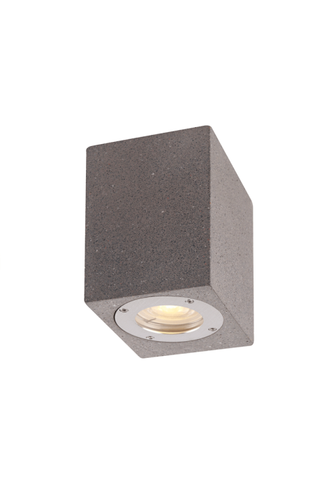 WALL SQUARE SPOT LUMINAIRE IP65 GU10 BLACK CEMENT 