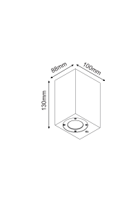 WALL SQUARE SPOT LUMINAIRE IP65 GU10 BLACK CEMENT 