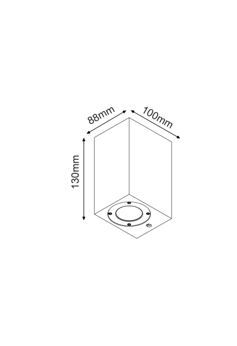 WALL SQUARE SPOT LUMINAIRE IP65 GU10 BLACK CEMENT 