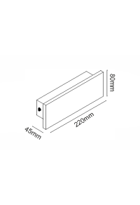 ^LINEAR WALL LED SMD LUMINAIRE 8W 540LM 230V AC 3000K RA80 IP65 30.000HRS WHITE CEMENT 