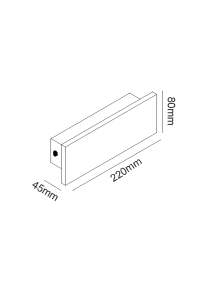 ^LINEAR WALL LED SMD LUMINAIRE 8W 480LM 230V AC 3000K RA80 IP65 30.000HRS BLACK CEMENT 