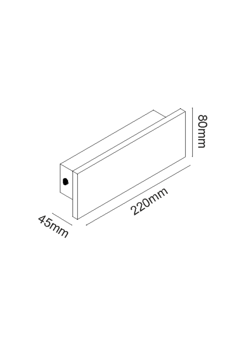 ^LINEAR WALL LED SMD LUMINAIRE 8W 480LM 230V AC 3000K RA80 IP65 30.000HRS BLACK CEMENT 