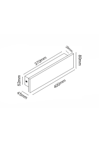 ^LINEAR WALL LED SMD LUMINAIRE 12W 760LM 230V AC 3000K RA80 IP65 30.000HRS WHITE CEMENT 