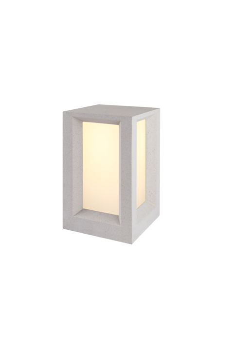 POST LUMINAIRE 330MM IP65 2xE27 Max.7W WHITE CEMENT & PC DIFFUSER 