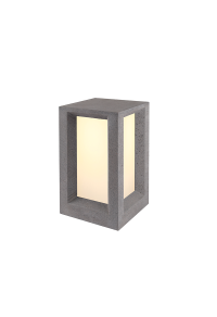 POST LUMINAIRE 330MM IP65 2xE27 Max.7W BLACK CEMENT & PC DIFFUSER 