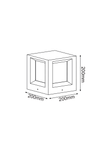 ГРАДИНСКИ СТЪЛБ 200MM IP65 E27 Max.7W WHITE CEMENT & PC DIFFUSER 