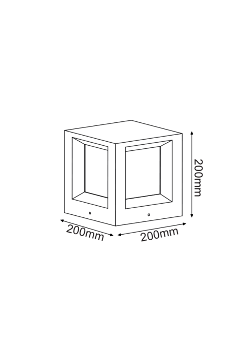 ГРАДИНСКИ СТЪЛБ 200MM IP65 E27 Max.7W WHITE CEMENT & PC DIFFUSER 