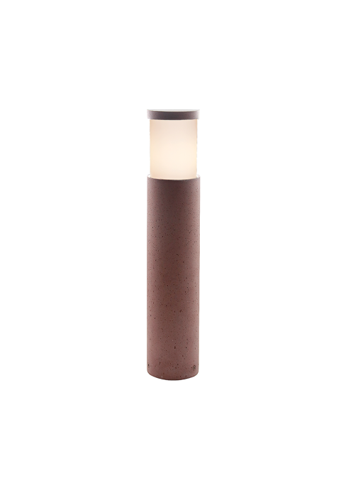 POST LUMINAIRE 560MM IP65 E27 Max.7W RED CEMENT & PC DIFFUSER 