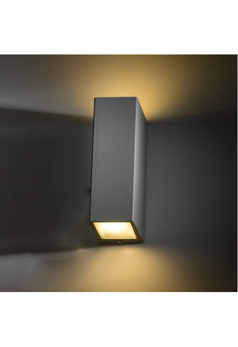 НАГОРЕ-НАДОЛУ КУБЕС  2X1W SMD ЕПИСТАР ЛЕД 3000K 230V СИВ