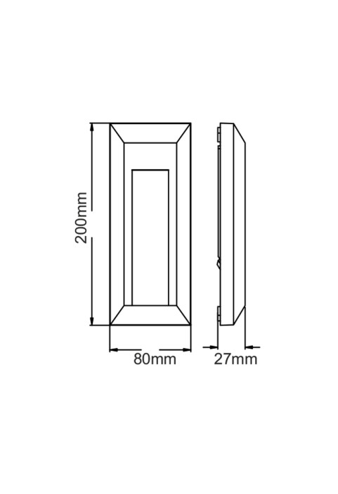 АПЛИКА БЯЛА ЗА СТЕНА  230V IP65 0,7W 3000K 9X3014LED 60LM