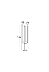КВАДРАТНА  МАЛКА КОЛОНА  65cm 1X5W ЛЕД BridgeLux