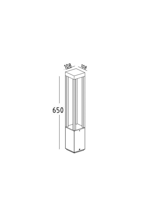 КВАДРАТНА  МАЛКА КОЛОНА  65cm 1X5W ЛЕД BridgeLux
