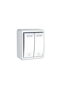 MURATA 2 GANG SHUTTER SWITCH WALL MOUΝΤED SCREWS 1-1P 10AX 250VAC IP20 WHITE