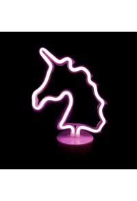 ЕДНОРОГ, 47 НЕОНОВИ ЛЕД  ЛАМПИ С БАТЕРИЯ (3xAA)/USB, ЛИЛАВ, IP20, 19.5x10x25cm