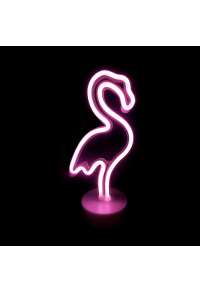 ФЛАМИНГО, 49 НЕОНОВИ LED СВЕТЛИНИ С БАТЕРИЯ (3xAA)/USB, РОЗОВ, IP20, 16x10x28.5cm