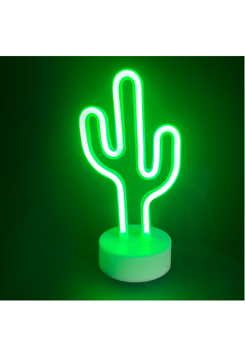 КАКТУС 45 НЕОНОВИ LED СВЕТЛИНИ С БАТЕРИЯ (3xAA)/USB ЗЕЛЕН IP20 15x10x25.5cm