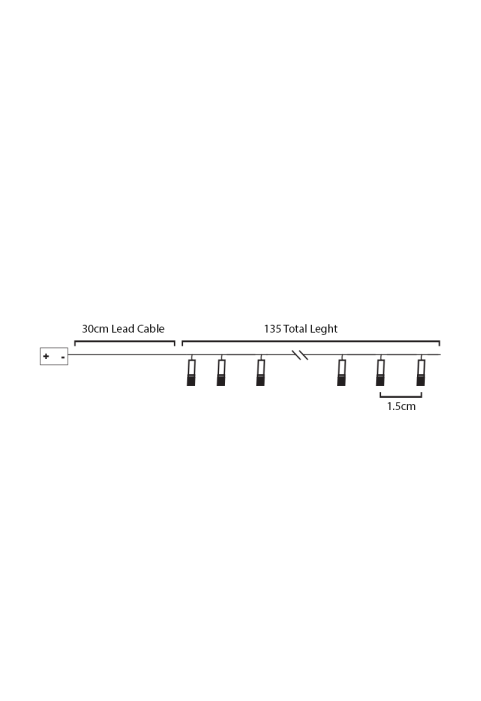 ПЛАСТМАСОВА ДЪГА, 10 LED СТРУННИ СВЕТЛИНИ С БАТЕРИИ (2xAA), WW, IP20, 135+30см, ПРОЗРАЧЕН КАБЕЛ