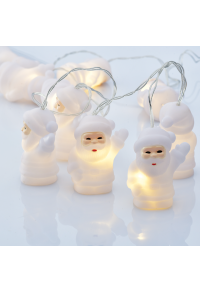 СИЛИКОНОВ ДЯДО КОЛЕДА, 10 LED КРУШКИ СЕРИЯ БАТЕРИИ (2xAA), WW, IP20, 135+30cm, DIFF. КАЛ. ТРОФ.