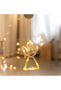ПРОЗОРЕЦ ПЛАСТМАСОВ АНГЕЛ 10 LED КРУШКИ WW BAHT. (3КСАА) ИП20 12С20.5СМ