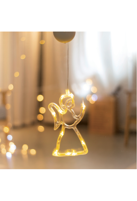 ПРОЗОРЕЦ ПЛАСТМАСОВ АНГЕЛ 10 LED КРУШКИ WW BAHT. (3КСАА) ИП20 12С20.5СМ
