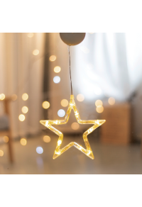 ПРОЗОРЕЦ ПЛАСТМАСОВА ЗВЕЗДА 10 LED КРУШКИ WW BAHT. (3КСАА) ИП20 18С18СМ
