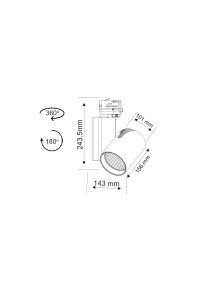 LED прожектор Dante 220VAC 35W 3000K 2500lm RA80 24°