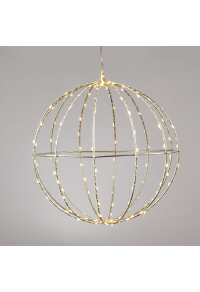 "D30CM СРЕБЪРНА ТОПКА" 144 ΜΙΝΙ LED СВЕТЛИНИ, WW, СРЕБЪРНА МЕДНА ТЕЛ, АДАПТИРАЙТЕ. (4.5VDC), IP44, 3M TRAN / NT КАБЕЛ