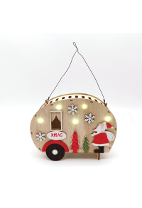 ДЪРВЕНА CARHOUSE, 5 LED СВЕТЛИНИ