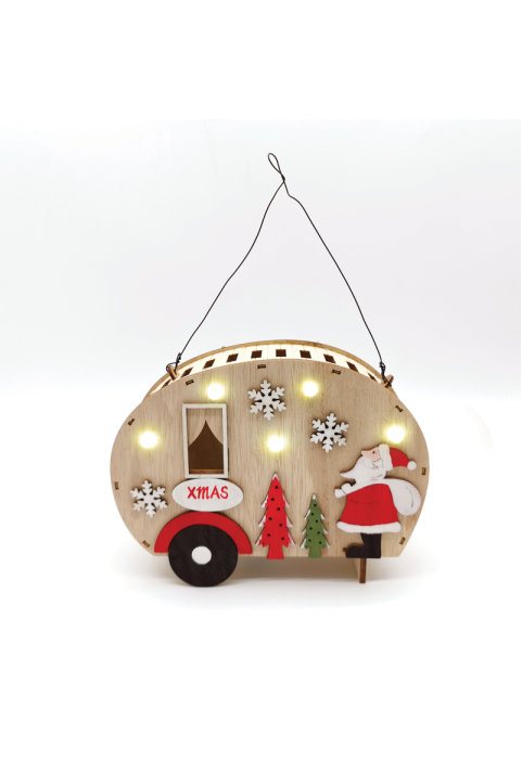 ДЪРВЕНА CARHOUSE, 5 LED СВЕТЛИНИ