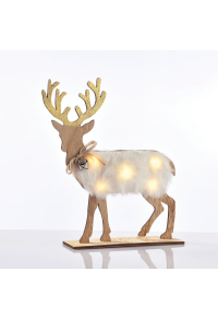 "ДЪРВЕН БЯЛ ФИЛЦ ЕЛЕН", 5 МИНИ LED СВЕТЛИНИ ТЕСТО. (2xAAA), WW, IP20, 26X5X25CM
