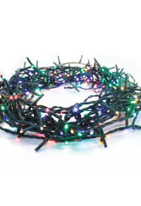 300 LED НИЗ СВЕТЛИНИ НА 5 см МНОГОЦВЕТЕН, АДАПТЕР 31VDC & 8 ФУНКЦИИ, IP44 15m ЗЕЛЕН КАБЕЛ 