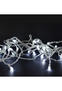 300 LED СТРУННИ СВЕТЛИНИ (НА 5 см), CW, АДАПТЕР (31VDC) & 8 ФУНКЦИИ, IP44, 15 М, TRAN / NT КАБЕЛ